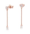 Rectangle Designed CZ Stone With Chain Drop Earring Stud STS-5543
